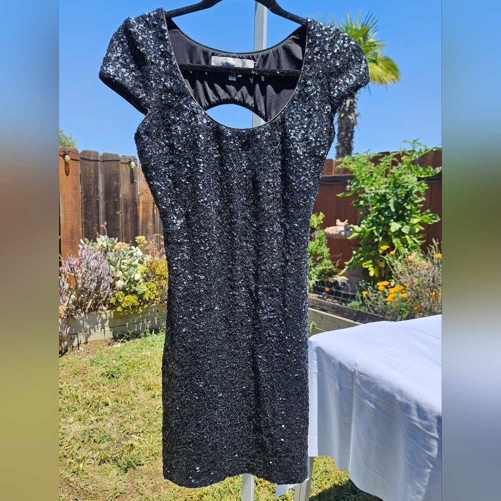 Dress the Population Blue Sequin Bodycon Dress